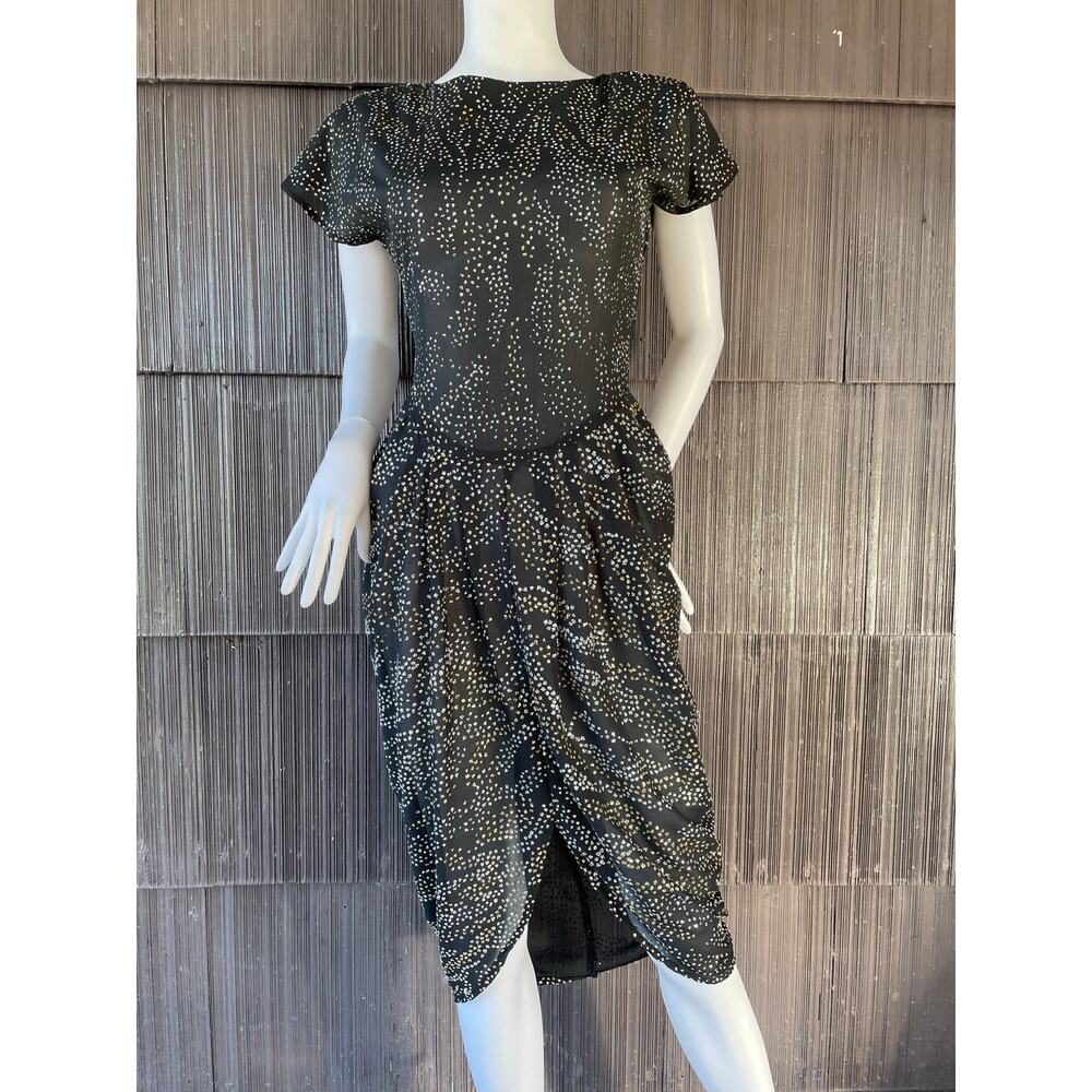 🔥Vintage 80s Hearts Silver Gold Glitter Cocktail Fairy Party Gothic Glam Dress